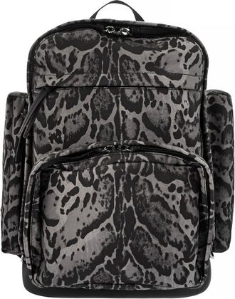Roberto Cavalli Lynx Motif Printed Fabric Backpack