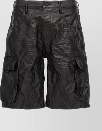 Purple cargo pocket bermuda shorts