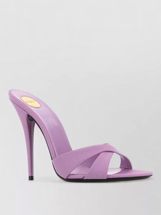 Saint Laurent fabric mules open toe cross strap design
