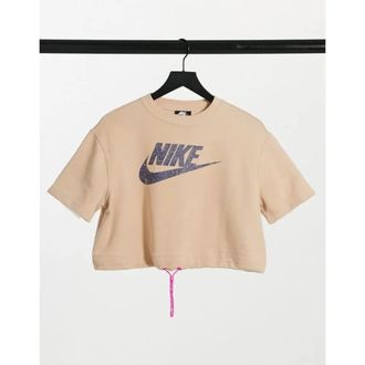 Nike Air Sportswear Short Sleeve Running Top Shimmer Tan CJ2275-287 Womens