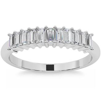 Pompeii3 1/2Ct Baguette Diamond Wedding Anniversary Ring Stackable Band Gold Lab Grown