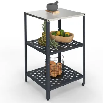 IDMarket Cucina Da Esterno A 2 Ripiani Pareo In Acciaio Grigio Antracite