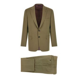 Brioni Kostuums, Heren, Groen, L, Wol, Brunico Pak