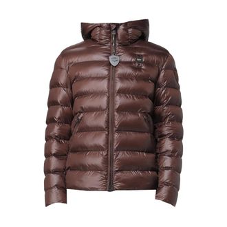 Blauer Parka de Nylon con Estampado de Cuadros - Jackets - Hombre - Marr&oacute;n - XL