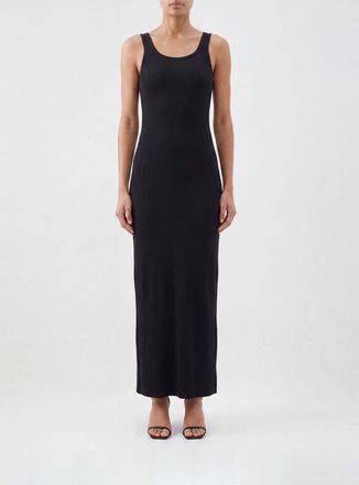 Msgm Abito midi a tubino in viscosa slim fit con scollo a U