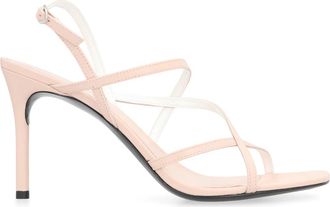 Tory Burch Verstelbare leren sandalen met vierkante neus - Dames - Sandalen met hakken - Roze - 40 EU - Leer - Schoenen