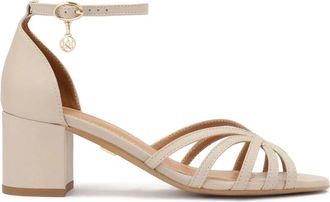 Kazar Beige sandalen met volledige hak op een paal - Dames - Sandalen met hakken - Beige - 35 EU - Leer - Schoenen