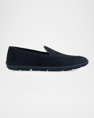 Giorgio Armani Mens Suede Sneaker Loafers