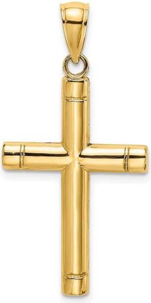 Diamond2Deal 14k Yellow Gold Tubular Cross Charm Pendant