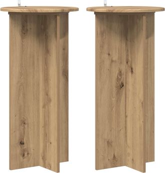 vidaXL Soporte De Plantas 2 Uds. Roble Artisan 40 X 40 X 80 Cm Vidaxl