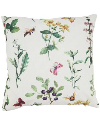 Saro Lifestyle Bumble Bee Floral Outdoor Pillow