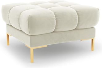 MICADONI Puf de terciopelo beige claro