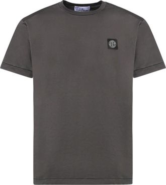 Stone Island T-shirt met korte mouwen - Heren - T-shirts - Grijs - XL - Katoen - Tops