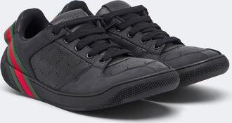Gucci Screener Web Stripe leather sneakers