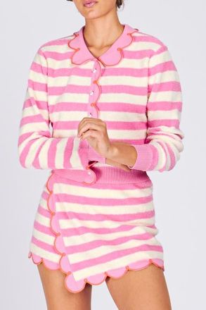 Rachel Antonoff Cupcake Cardigan in Pink Towel Stripe at Nordstrom, Size Xx-Large