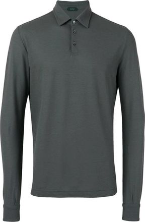 Zanone Ice Cotton Drieknoops Polo - Heren - Polos - Grijs - 2XL - Tops