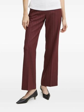 La Mania pinstripe-pattern trousers - women - Viscose/Elastane/Polyester - 34 - Red