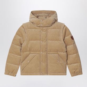 Polo Ralph Lauren Convertible Jacket In Beige Khaki Corduroy