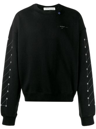 Off-white Sweater met diagonale print - Zwart