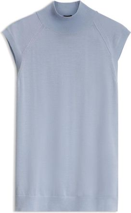 BOSS Sleeveless mock-neck sweater in merino wool