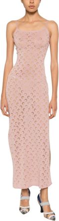 Marine Serre Light Pink Logo Scoop Neck Dress