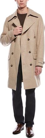 Paisley & Gray Wool-Blend Military Overcoat