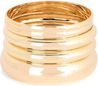 Natasha 5-Pack Bangle Bracelets in Gold at Nordstrom Rack