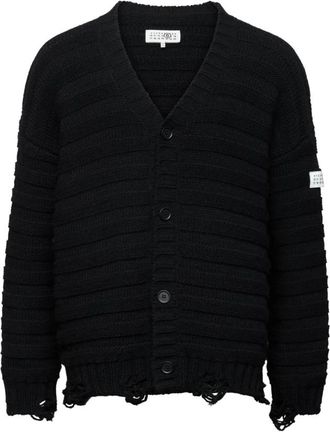 Maison Margiela Wool Cardigan - Heren - Vesten - Zwart - L - Wol - Truien & Vesten