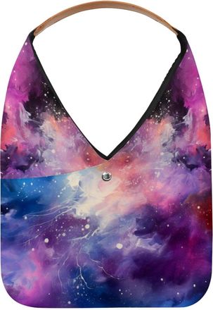 Generic Charming Dreamy Space Universe Starry Sky Reusable Lightweight Grocery Bags - Foldable Into Compact Pouch, Washable & Sturdy, Multipurpose for Shoppin