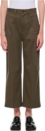 Ralph Lauren Wijde broek - Dames - Wijde Broeken - Groen - XS - Katoen - Broeken