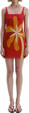 Cala de la Cruz Siela Mini Dress In Cattleyacarmin
