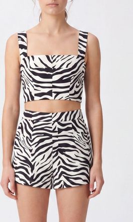 Dolce & Gabbana Top cropped zebrato in cotone stretch