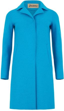 Herno Lange Jas - Dames - Mantel - Blauw - 2XS - Wol - Jassen