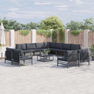 Berkfield Home Garden Sofa Set 12 pcs Anthracite Steel