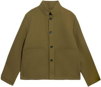 Fortela Miller Short Virgin Wool Jacket in Olive at Nordstrom, Size X-Large