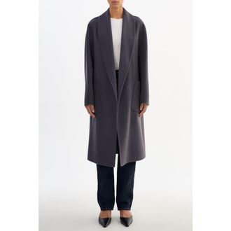 LaMarque THARA | Shawl Collar Wool Coat in Heather Dark Slate at Nordstrom, Size X-Small/small