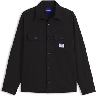 HUGO BOSS Oversized-fit cotton shirt with chest flap pockets