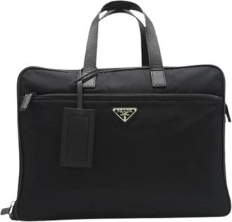 Prada Pre-owned Briefcase - Heren - Vintage Handtas - Zwart - ONE Size - Leer - Vintage