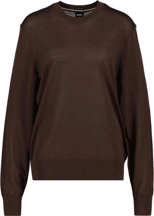 HUGO BOSS H-Leno Ronde Hals Trui - Heren - Truien - Bruin - Maat: S Wol
