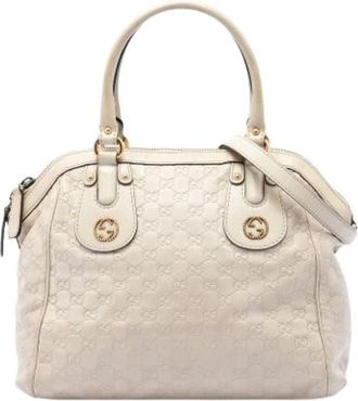 Gucci Pre-owned Vintage Satchel - Dames - Vintage Handtas - Wit - ONE Size - Leer - Vintage