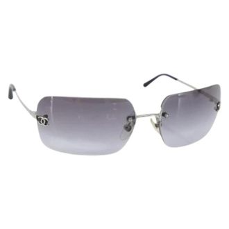 Chanel Pre-owned Accessories, female, Blue, Size: ONE SIZE Pre-owned Metal Sunglasses