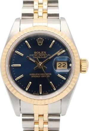 Rolex Pre-owned Datejust 69173 Polshorloge - Dames - Vintage Horloges - Blauw - ONE Size - Vintage