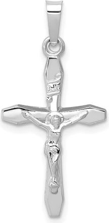 Diamond2Deal 14k White Gold Polished INRI Crucifix Pendant