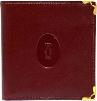 Cartier Pre-owned Wallets, male, Red, Size: ONE SIZE Pre-owned Must Line Leather Bifold Wallet