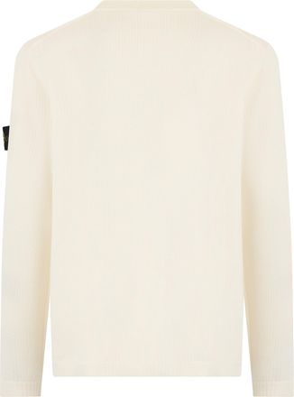 Stone Island Mens Cotton Sweater Cream Sweatshirts