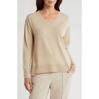Vince Boxy Wool & Cashmere Blend Sweater in Heather Marzipan at Nordstrom Rack, Size Small