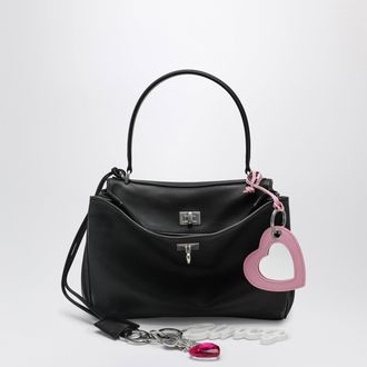 Balenciaga Small black Rodeo bag in smooth calf leather with charm