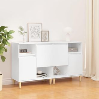 vidaXL Vidaxl - Aparadores 2 Uds Madera Contrachapada Blanco 60x35x70 Cm