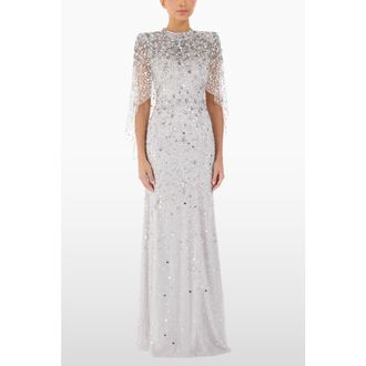 Jenny Packham Gracie Embellished Dress in Ammonite at Nordstrom, Size 14 Uk