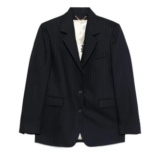 Golden Goose Blazers, female, Blue, Size: XS Pinstripe Single-Breasted Blazer